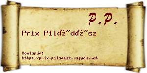 Prix Piládész névjegykártya